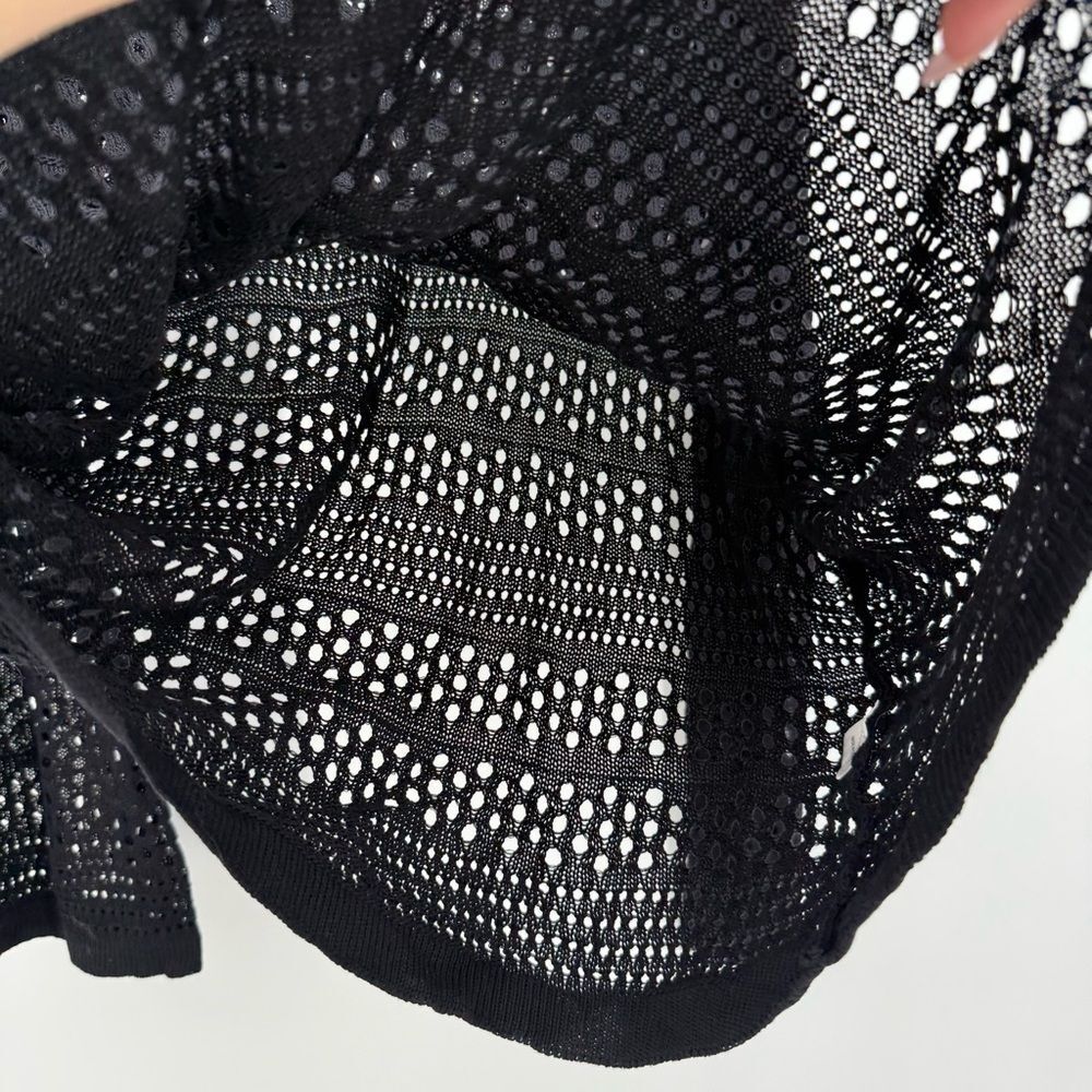 Hooklzo Black Knit Sheer V Neckline Sweater Top Size Small Festival Boho Viscose - Picture 6 of 8